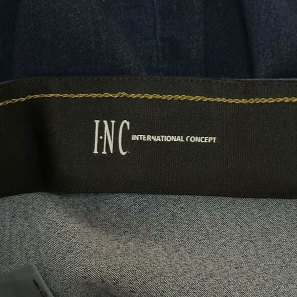 INC INT'L CONCEPTS Flare Bell Bottom Jeans Tummy Sculpt Denim High Rise DarkWash - Picture 7 of 10